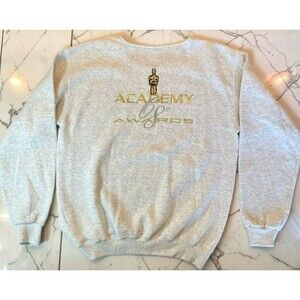68th Academy Awards Crewneck Sweatshirt Oscar Statue Embroidered Grey Mens Large